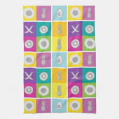 Pop Art Botanical & Fruit Pattern Keukenhanddoek (Verticaal)