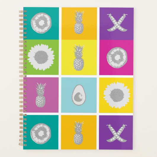Pop Art Botanical & Fruit Pattern Planner (Voorkant)