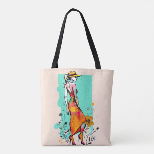 Pop Art Botanische Droom Tote 🌈🌼 Bag (Achterkant)