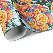 Pop Art Bouquet Cadeaupapier (Rol Hoek)