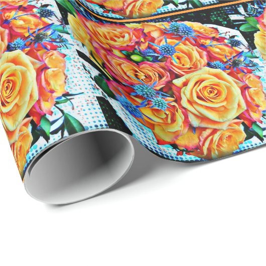 Pop Art Bouquet Cadeaupapier (Rol Hoek)