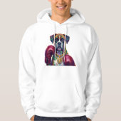 Pop Art Boxer Dog Boxing front and back print Hoodie (Voorkant)
