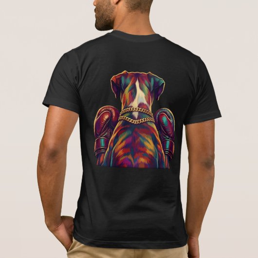 Pop Art Boxer Dog Boxing front and back print T-shirt (Achterkant)