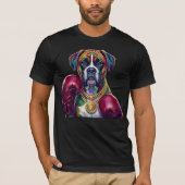 Pop Art Boxer Dog Boxing front and back print T-shirt (Voorkant)