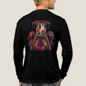Pop Art Boxer Dog Boxing front and back print Tri-Blend Shirt (Achterkant volledig)