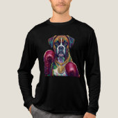 Pop Art Boxer Dog Boxing front and back print Tri-Blend Shirt (Voorkant volledig)