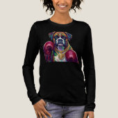 Pop Art Boxer Dog Boxing front and back print Tri-Blend Shirt (Voorkant)