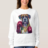 Pop Art Boxer Dog Boxing front and back print Trui (Voorkant)