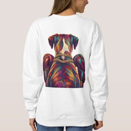 Pop Art Boxer Dog Boxing front and back print Trui (Achterkant)
