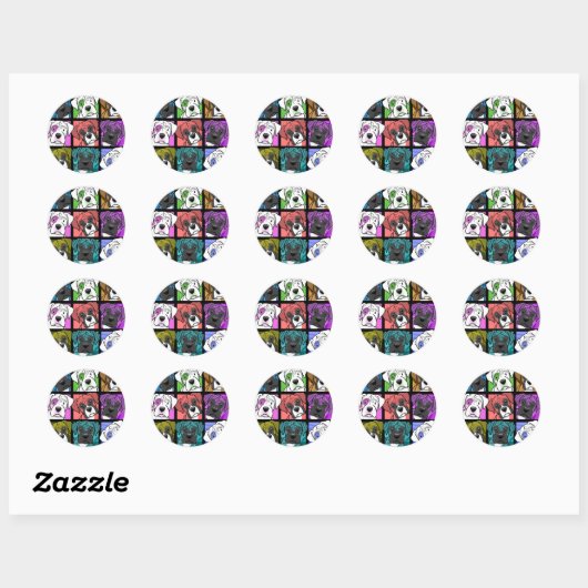 Pop Art Boxer Ronde Sticker (Vel)