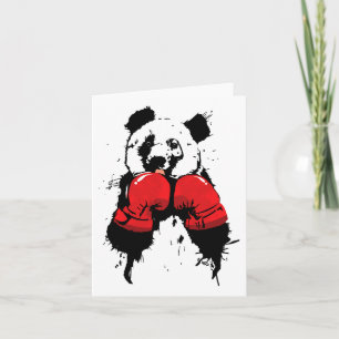 Pop Art Boxing Panda Beer Boxer Kaart