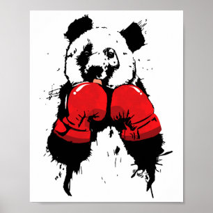 Pop Art Boxing Panda Beer Boxer Poster