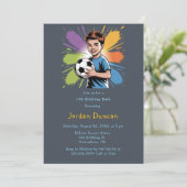 Pop Art Boys Voetbal Verjaardag Bash Kaart (Staand voorkant)