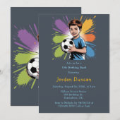 Pop Art Boys Voetbal Verjaardag Bash Kaart (Voorkant / Achterkant)