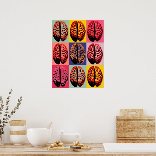 Pop Art Brain Poster (Keuken)