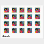 Pop Art Break Free Thema Vierkante Sticker (Vel)