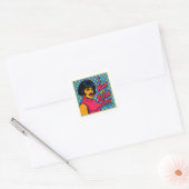 Pop Art Break Free Thema Vierkante Sticker (Envelop)