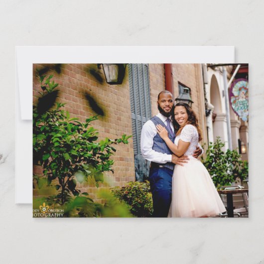 Pop Art Bride & Groom Save The Date (Achterkant)