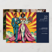 Pop Art Bride & Groom Save The Date (Voorkant / Achterkant)