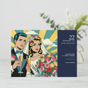 Pop Art Bride & Groom Save The Date