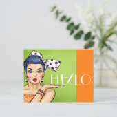 Pop Art Briefkaart 2 Blank Back (Staand voorkant)