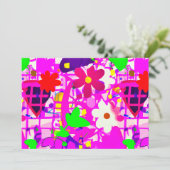 Pop Art Bright Flowers Bedankkaart (Staand voorkant)