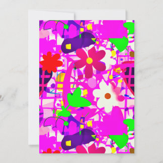 Pop Art Bright Flowers Bedankkaart