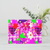 Pop Art Bright Flowers Bedankkaart (Staand voorkant)