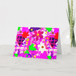 Pop Art Bright Flowers Bedankkaart