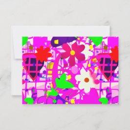Pop Art Bright Flowers Bedankkaart