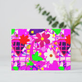Pop Art Bright Flowers Bedankkaart (Staand voorkant)