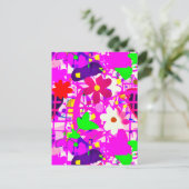 Pop Art Bright Flowers Briefkaart (Staand voorkant)