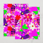 Pop Art Bright Flowers Briefkaart (Voorkant / Achterkant)