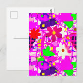 Pop Art Bright Flowers Briefkaart (Voorkant / Achterkant)