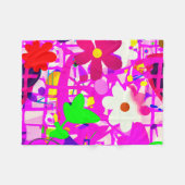 Pop Art Bright Flowers Fleece Deken (Voorkant (Horizontaal))