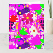Pop Art Bright Flowers Kaart (Voorkant)
