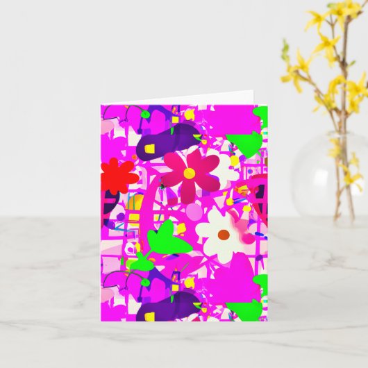 Pop Art Bright Flowers Kaart (Gele Bloem)