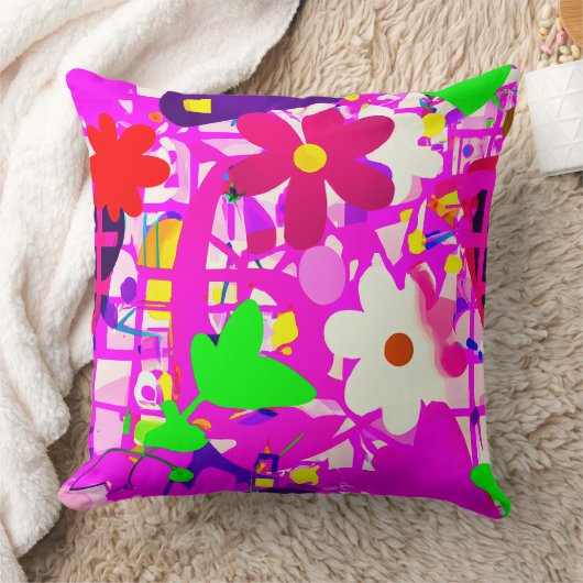 Pop Art Bright Flowers Kussen (Deken)