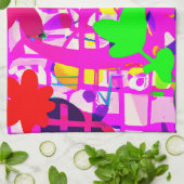 Pop Art Bright Flowers Theedoek (Gevouwen)