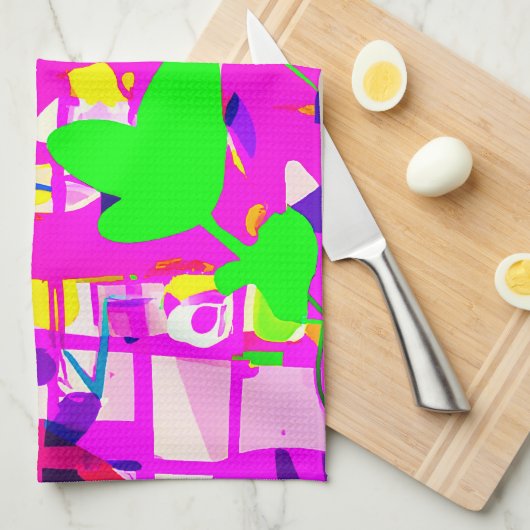 Pop Art Bright Flowers Theedoek (Quarter Fold)