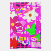 Pop Art Bright Flowers Theedoek (Verticaal)