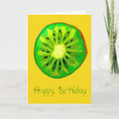 Pop Art Bright Kiwi Fruit Birthday Kaart (Voorkant)
