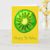Pop Art Bright Kiwi Fruit Birthday Kaart (Gele Bloem)