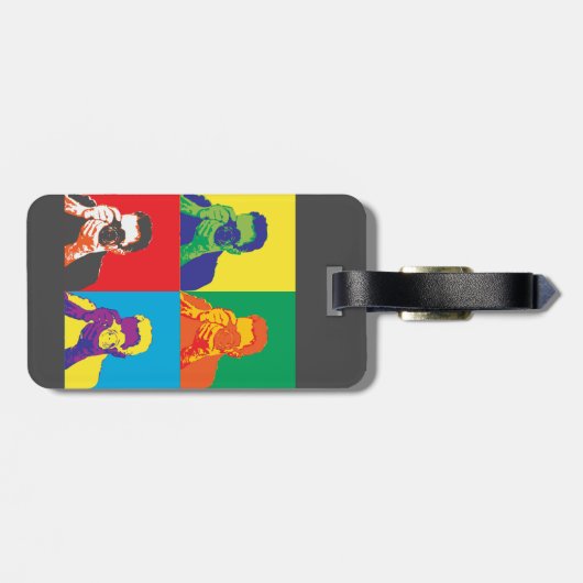 Pop Art Bright kleuren fotografe camera Bagagelabel (Achterkant horizontaal)