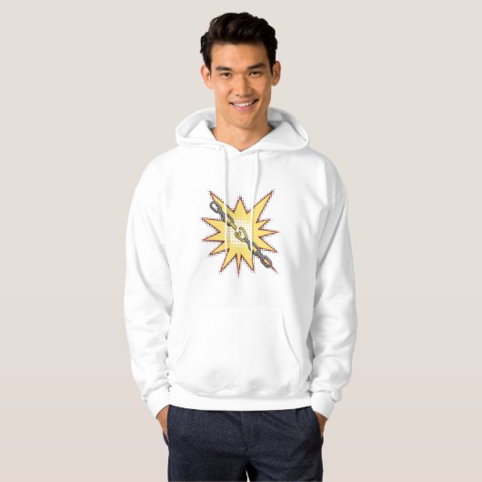 Pop Art Broken Chain Explosion Bold Comic Style Hoodie (Voorkant volledig)
