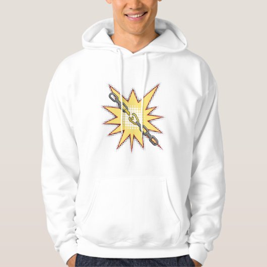 Pop Art Broken Chain Explosion Bold Comic Style Hoodie (Voorkant)