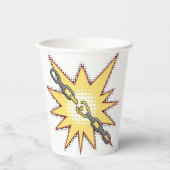 Pop Art Broken Chain Explosion Bold Comic Style Papieren Bekers (Voorkant)