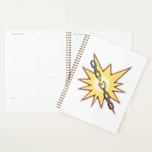 Pop Art Broken Chain Explosion Bold Comic Style Planner (Display)