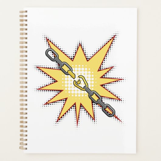 Pop Art Broken Chain Explosion Bold Comic Style Planner (Voorkant)