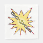 Pop Art Broken Chain Explosion Bold Comic Style Servet (Voorkant)